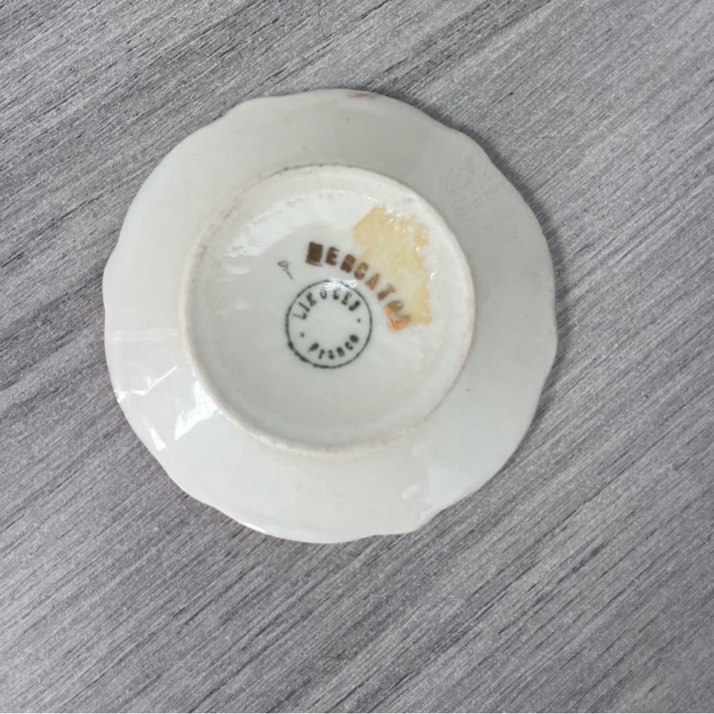 Vintage Butter Pat Decorative Mini Plate with Romantic French Scene - Picture 2 of 4